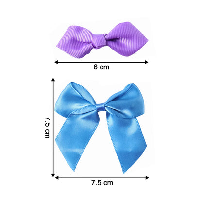 Elegant Satin Ribbon Bow Hair Clips Set (3 Pc) - Zidbik