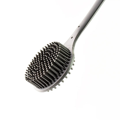 Silicone Back Scrubber Brush With Long Handle (1 Pc) - Zidbik