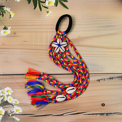 Traditional Multicolor Braided Hair Accessory Stylish Kodi String Bow (1 Pc) - Zidbik