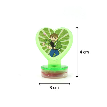 4804 Unique Cartoon Character Heart Shape Stamps 6 Pieces For Kids Motivation And Reward Theme Prefect Gift For Teachers Parents And Students (Multicolor) - Zidbik