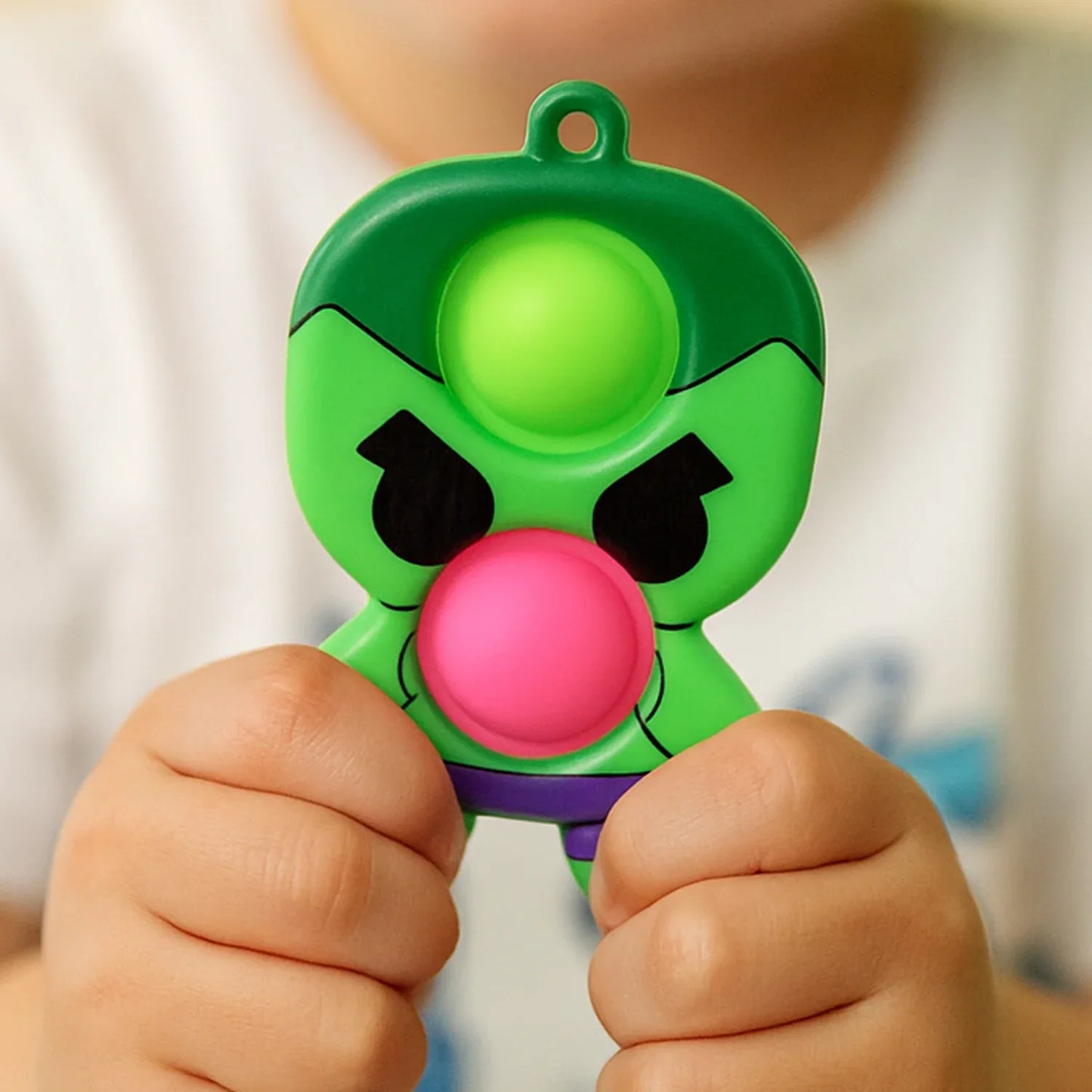 Silicone Pop It Fidget Toy With Keychain Clip (1 Pc) - Zidbik