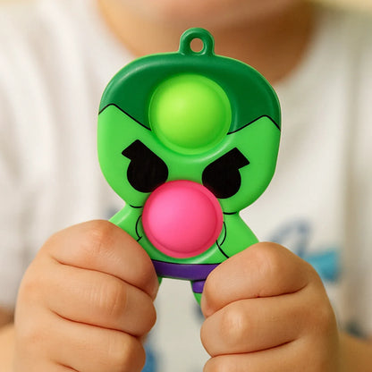 Silicone Pop It Fidget Toy With Keychain Clip (1 Pc) - Zidbik