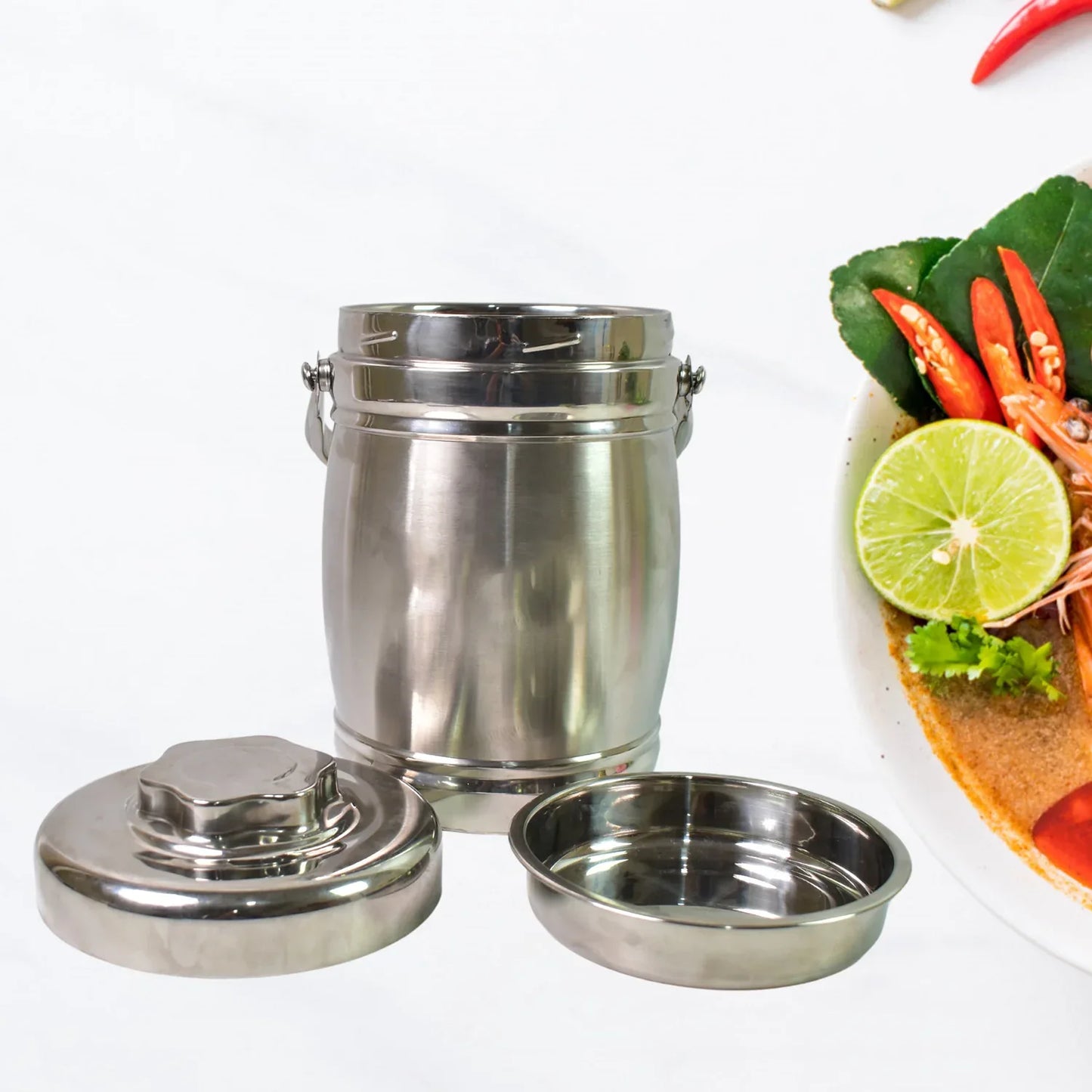 Stainless Steel Lunch Box Insulated Lunch Box Double Vacuumlayer (2.2 Ltr.) - Zidbik