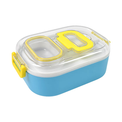 Durable Plastic Lunch Box For Kids With 2 In 1 Spoon Fork (1 Pc) - Zidbik