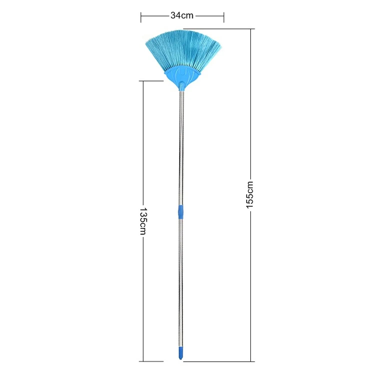 4699 Broom With Long Stainless Steel Rod And Extendable Cobweb Cleaner Stick - Zidbik
