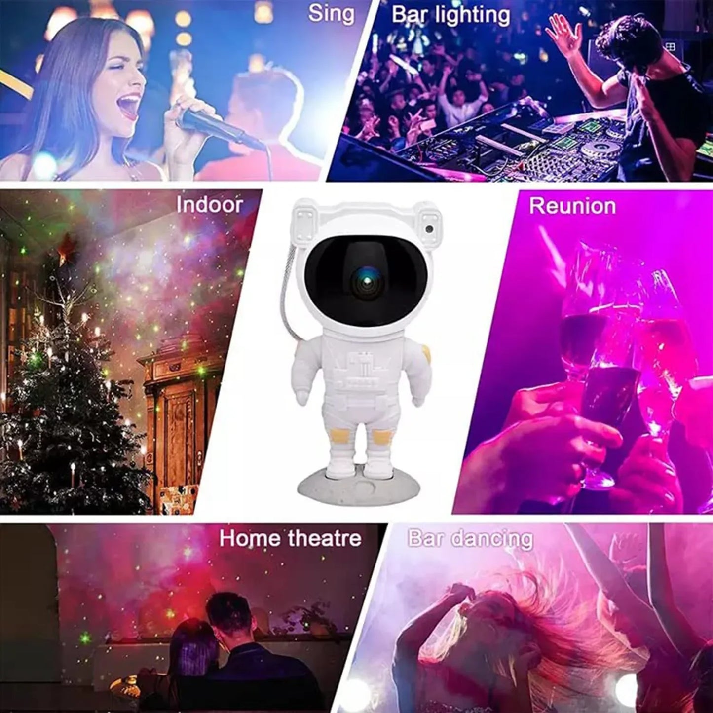 Astronaut Galaxy Star Projector for Kids & Adults | Robot Sky Night Lamp with Remote Control | Bedroom Space Light Projector - Zidbik
