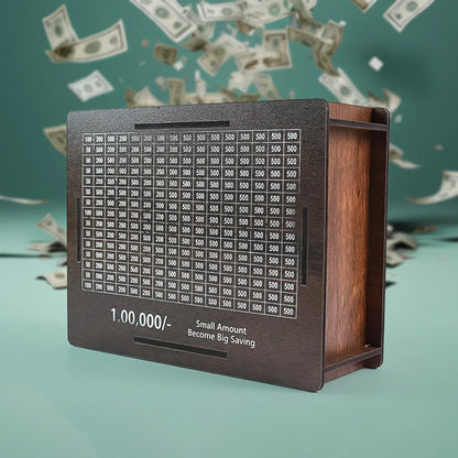 Wooden Money Piggy Bank Money Box (1 Pc Pen Not Included) - Zidbik