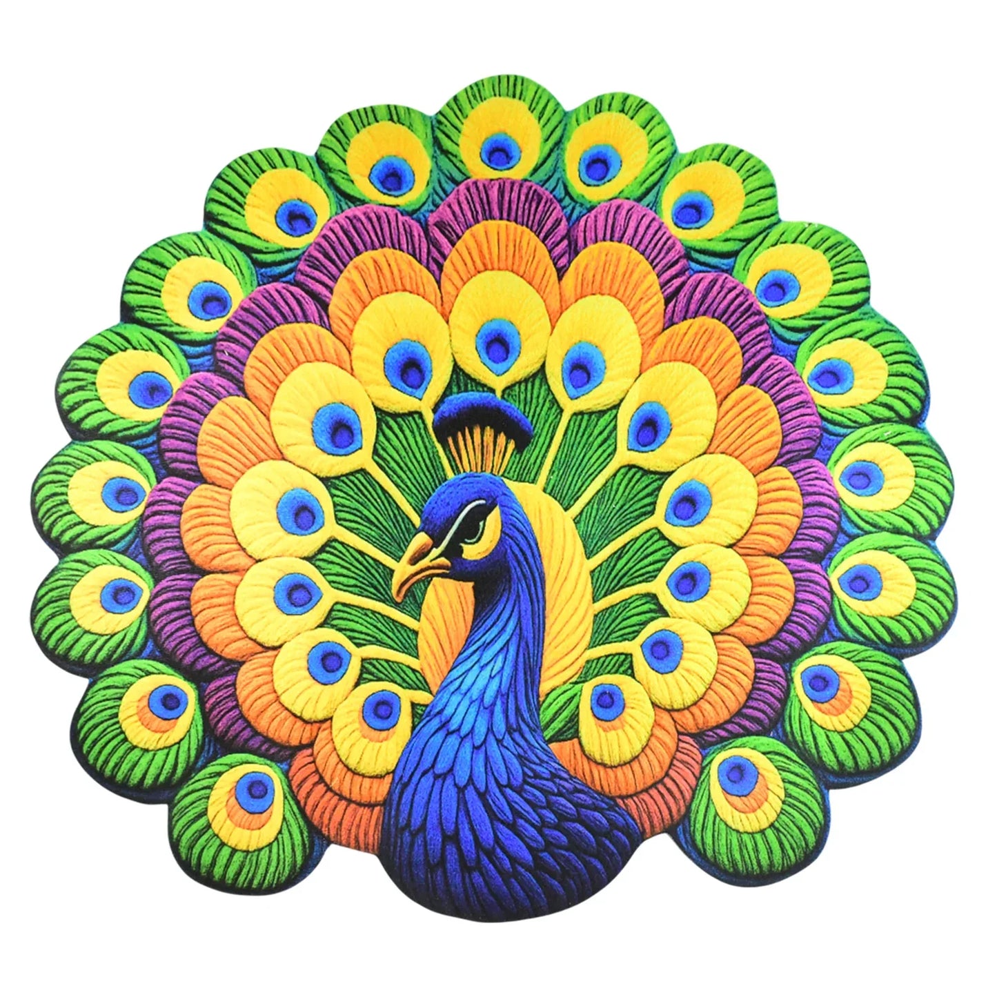 Peacock Design Anti-slip Floor Mat - (1 Pc) - Zidbik