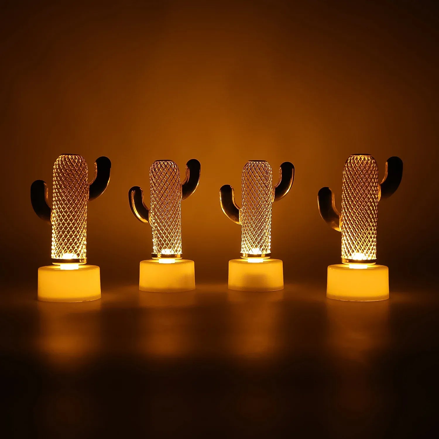 Decorative Cactus Shaped Flameless Led Candles (4 Pc) - Zidbik