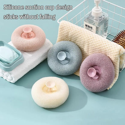 12626 Super Soft Bath Sponge Flower Suction Cup Bath Sponges For Shower Women Men Foam Loofah Sponge Exfoliating Bath Sponge Body Washer Reusable Loofah Massage Bath (1 Pc) - Zidbik