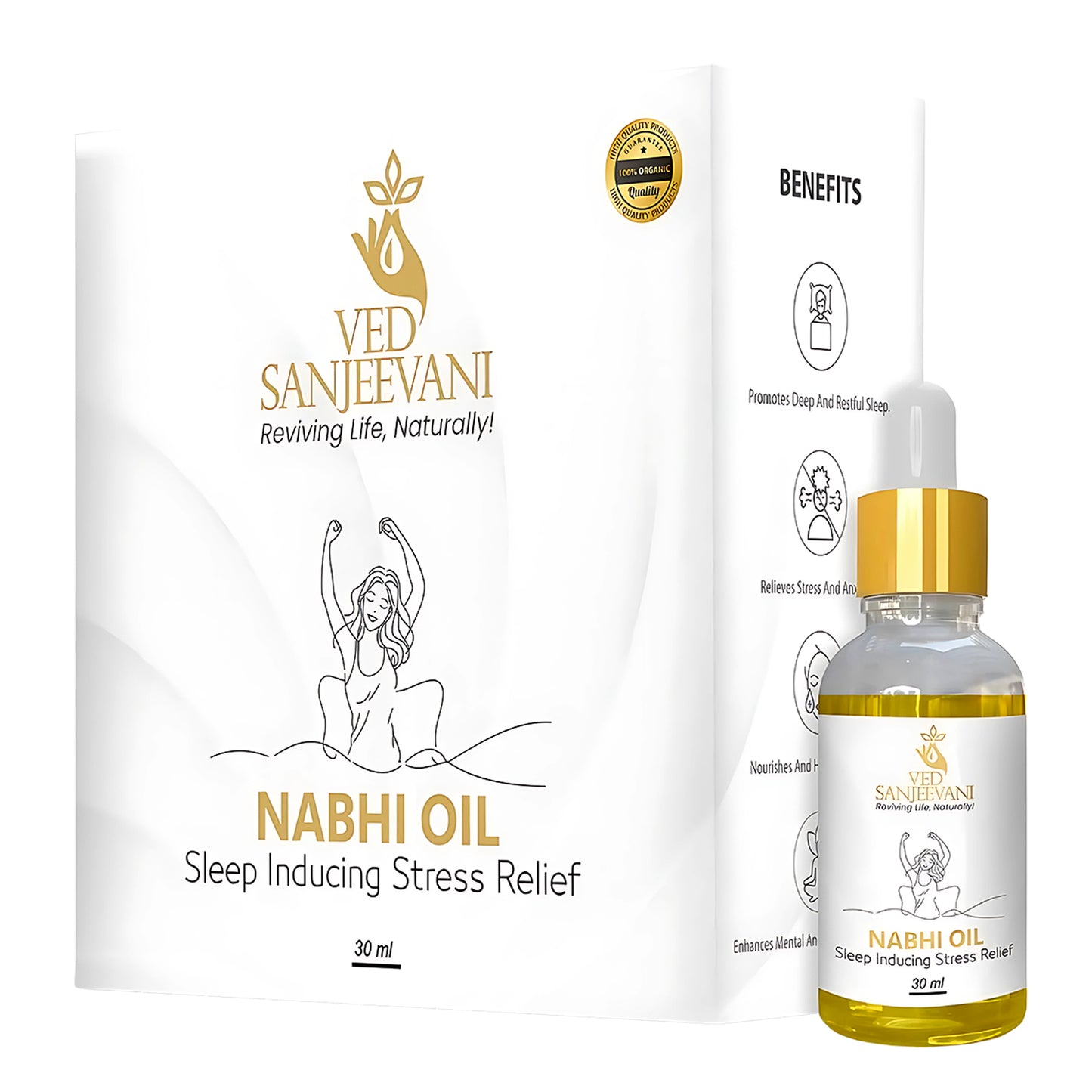 Ved Sanjeevani Nabhi Oil Sleep Inducing Stress Relief (30ml  1 Pc) - Zidbik