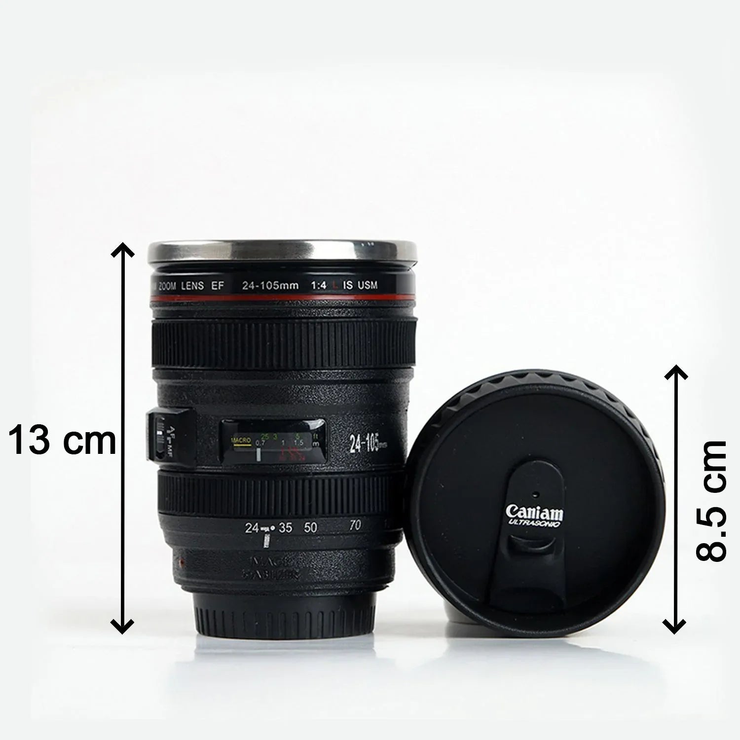 4763 Plastic Camera Lens Stainless Steel Coffee Mug - Zidbik