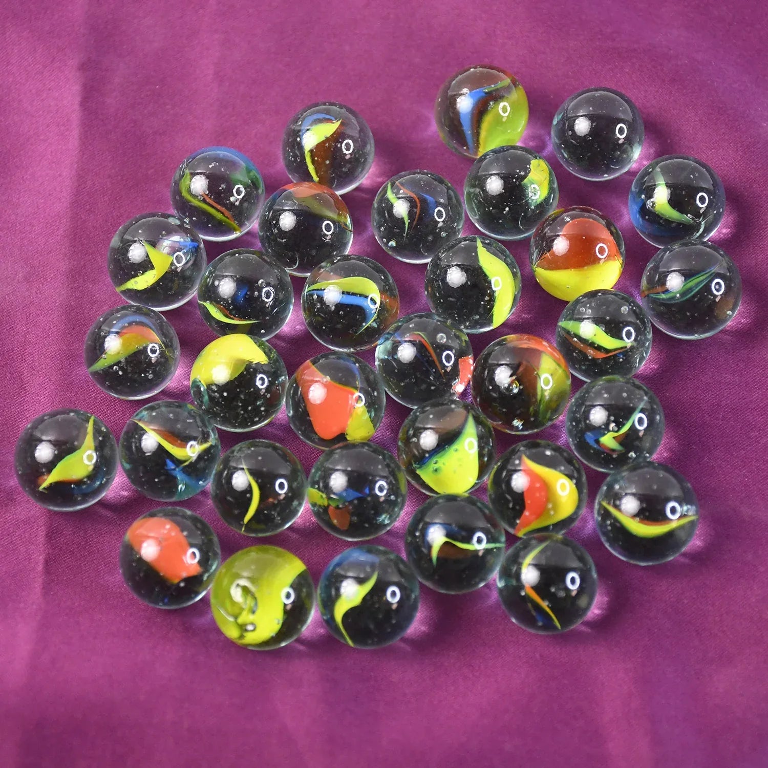Glass Marbles For Kids Approx 35 (35 In 1) - Zidbik