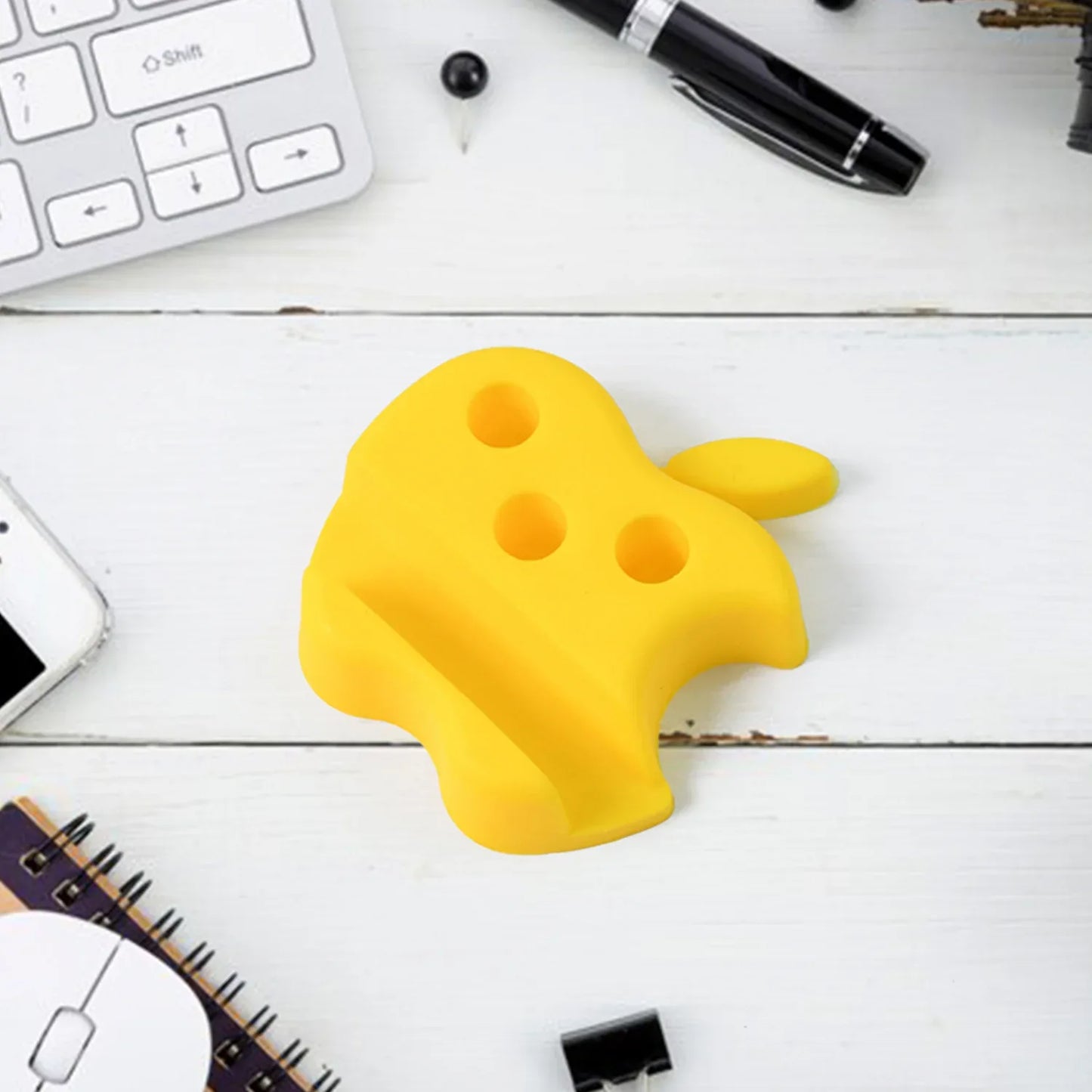 Multi-functional Apple-shaped Plastic Mobile Stand With Pen Holder (1 Pc Mix Color) - Zidbik