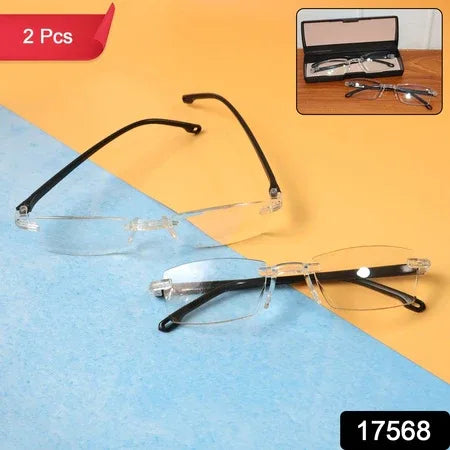 Pack Of 2 Rimless Reading Glasses Lightweight Comfort Readers - Zidbik