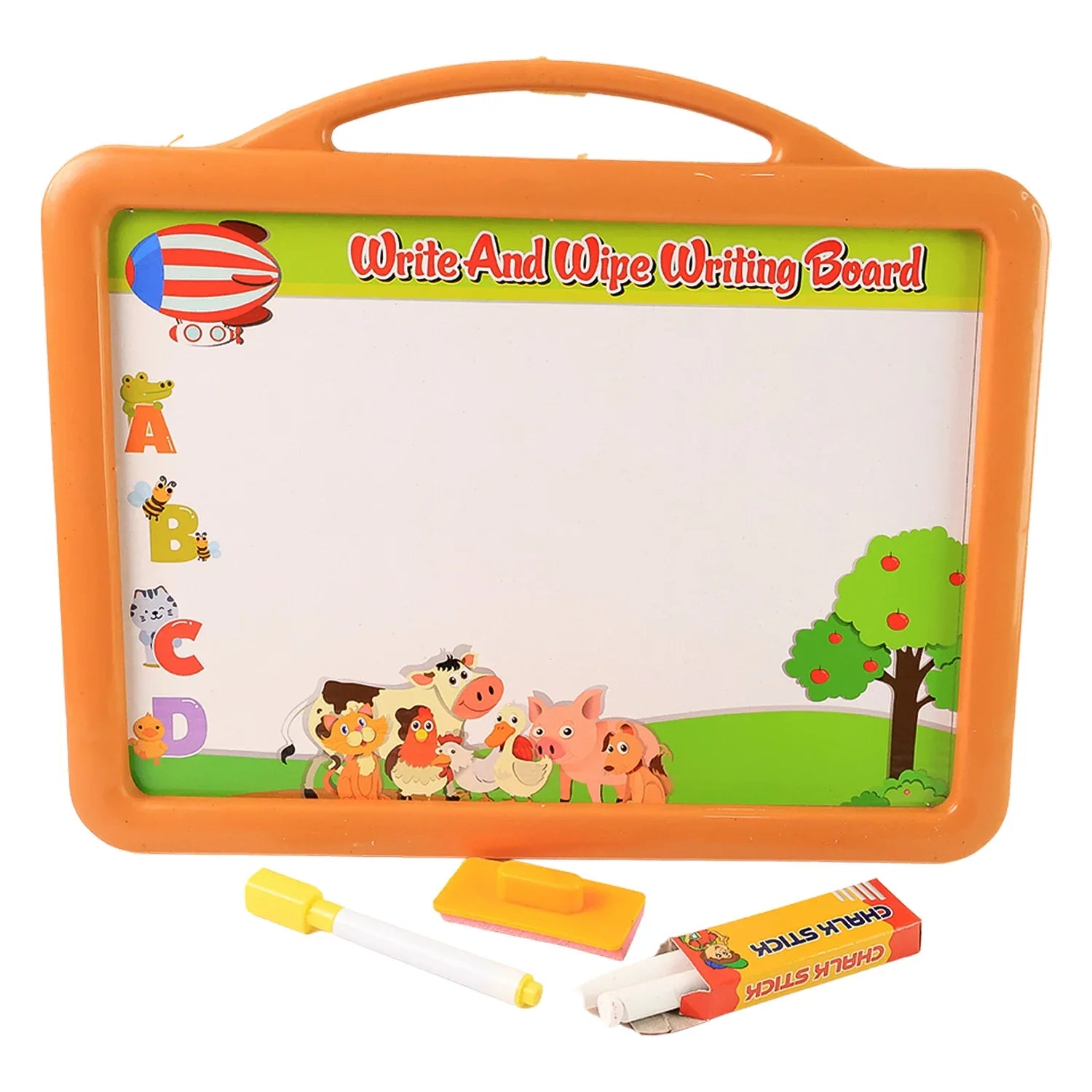 2-in-1 Double-sided Write And Wipe Educational Drawing Board For Kids (1 Set) - Zidbik