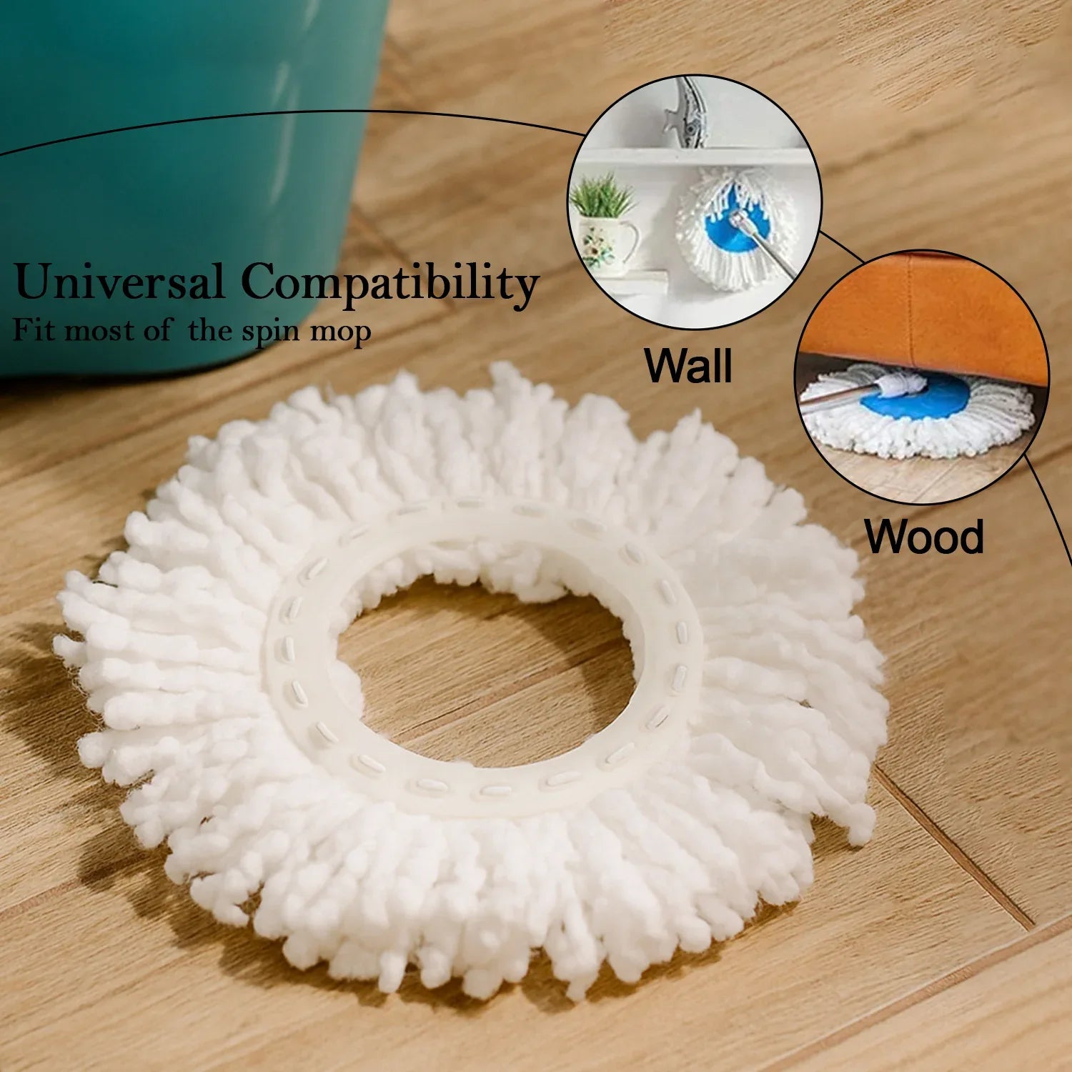 Microfiber Spin Mop Refill Head 360 Rotating Mop (5 Pc) - Zidbik
