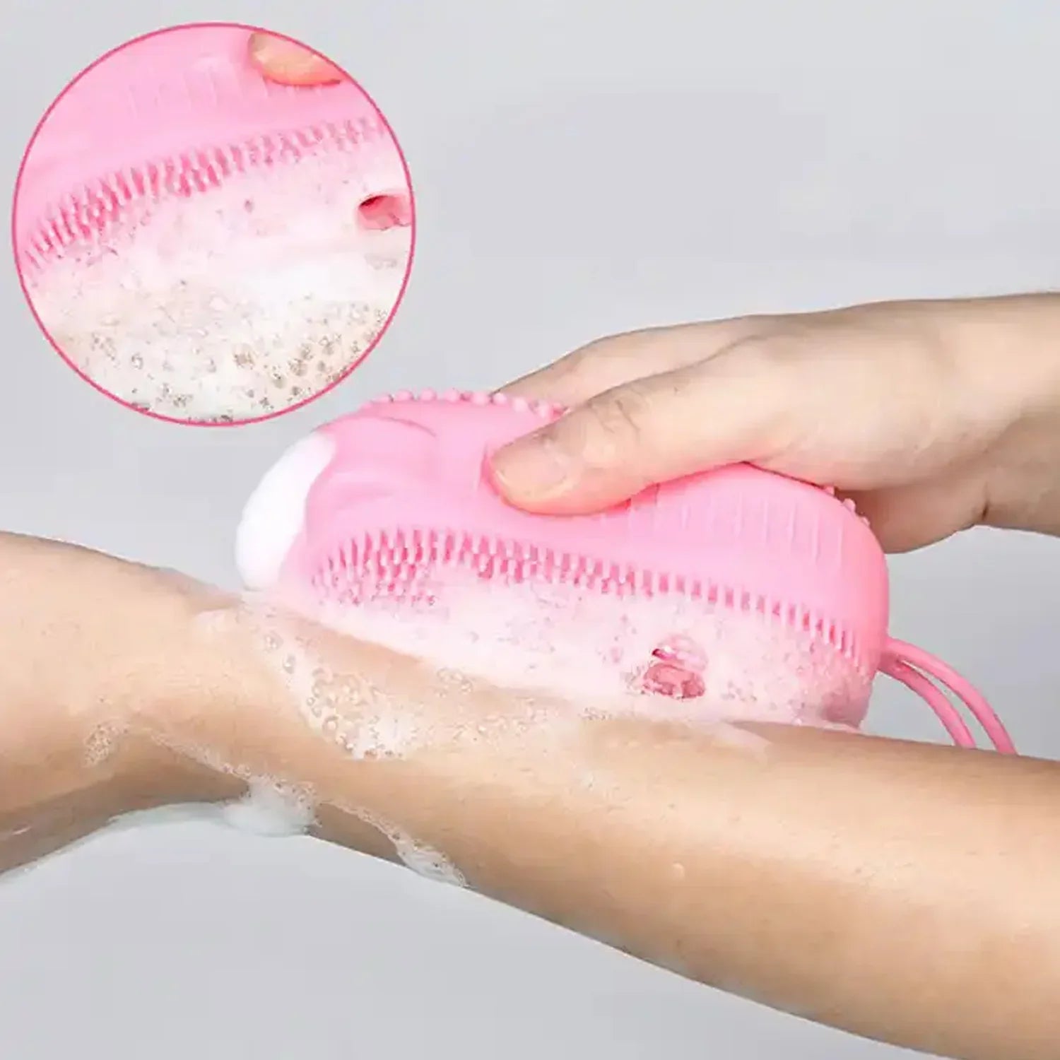 1436 Silicone Super Soft Silicone Bath Brush Double-sided Body Scrubber Brush For Deep Cleasing Exfoliating Ultra-soft Scrubber(1 Pc) - Zidbik