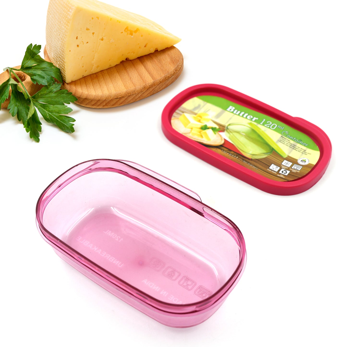 5553 Butter Container Pp Butter Storage Box Easy To Take Portable Large Capacity For Kitchen For Home For Cheese For Butter (120 Ml) - Zidbik