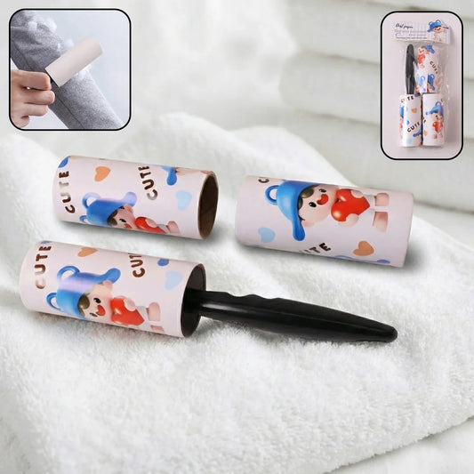 Reusable Sticky Lint Roller With Handle (1 Set) - Zidbik