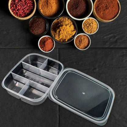 Plastic 5- Compartment Excellent Container Reusable Lunch Box (1 Pc) - Zidbik