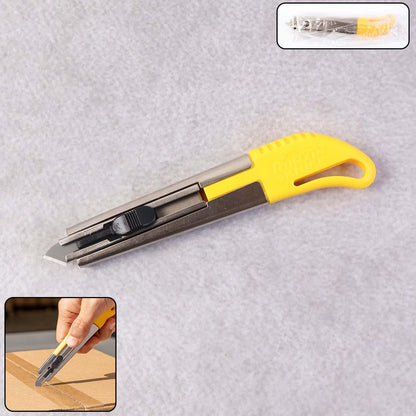 Heavy-duty Stainless Steel Body Utility Cutter Knife (1 Pc With 2 Extra Blade) - Zidbik
