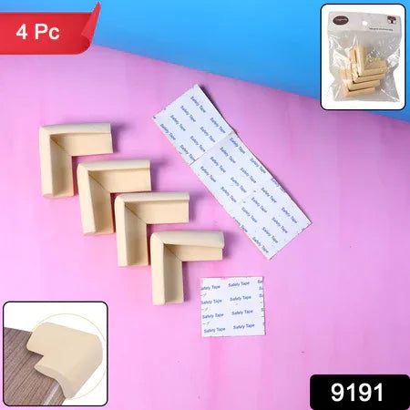 4 Pc Soft Foam Table Corner Protectors Set With Safety Tape - Zidbik