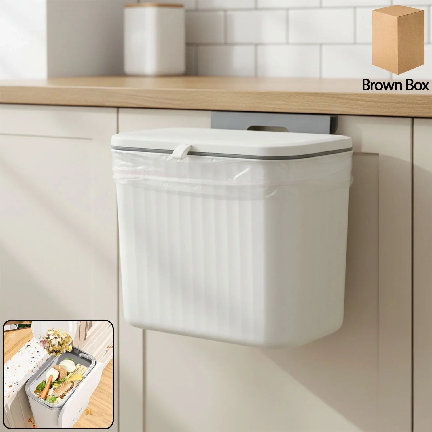 Stylish Plastic Kitchen Dustbin (1 Pc) - Zidbik
