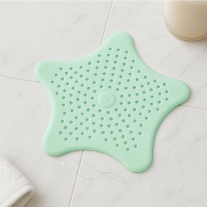 Mint Green Silicone Star Shaped Sink Filter Bathroom Hair Catcher Drain Strainers For Basin - Zidbik