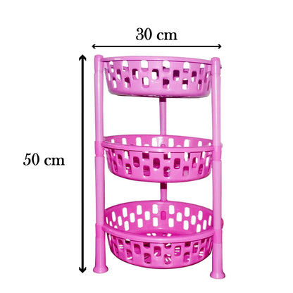 2507 Round Multipurpose Plastic Storage Rack Organiser - Zidbik