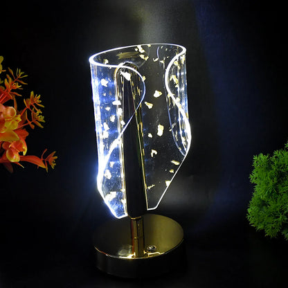 Luxury Golden Leaf Design Crystal Table Lamp (1 Pc) - Zidbik