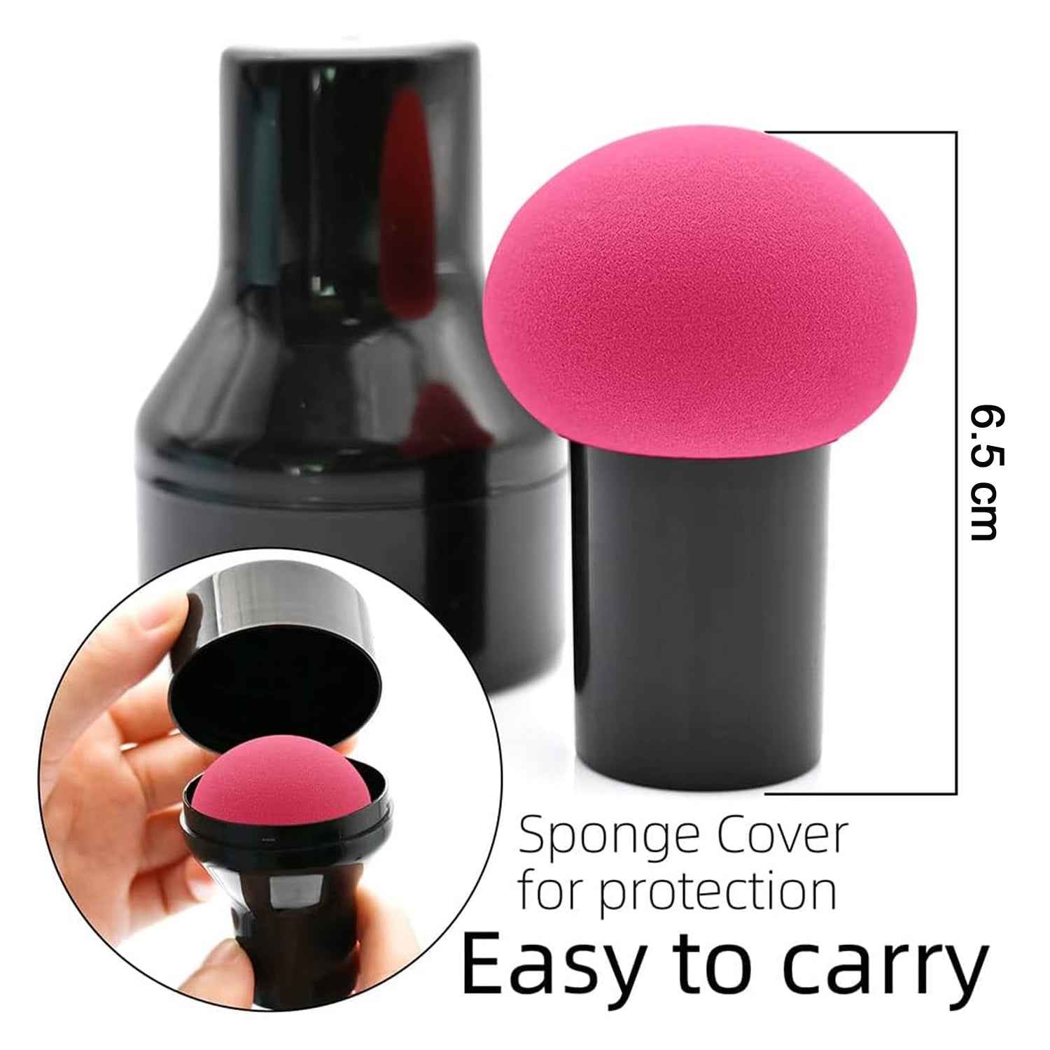 Professional Makeup Sponge Puff with Handle - Enhance Your Makeup Routine (1 Pc)