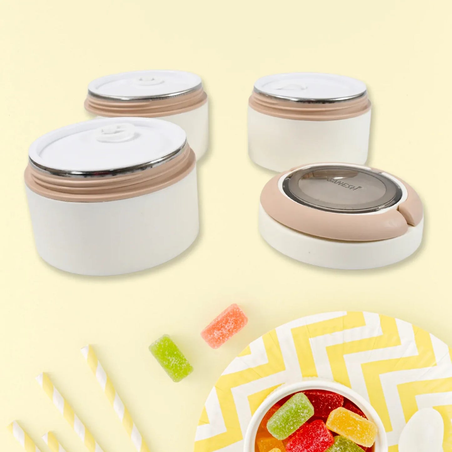Ganesh Smart Stack 23 Layer Portable Lunch Box Stainless Steel Airtight Leak-proof Lunch Box For Office School Picnic Color May Vary (2 Layer 3 Layer) - Zidbik
