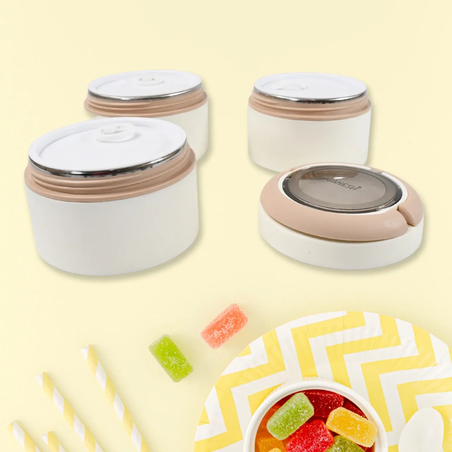 Ganesh Smart Stack 23 Layer Portable Lunch Box Stainless Steel Airtight Leak-proof Lunch Box For Office School Picnic Color May Vary (2 Layer 3 Layer) - Zidbik