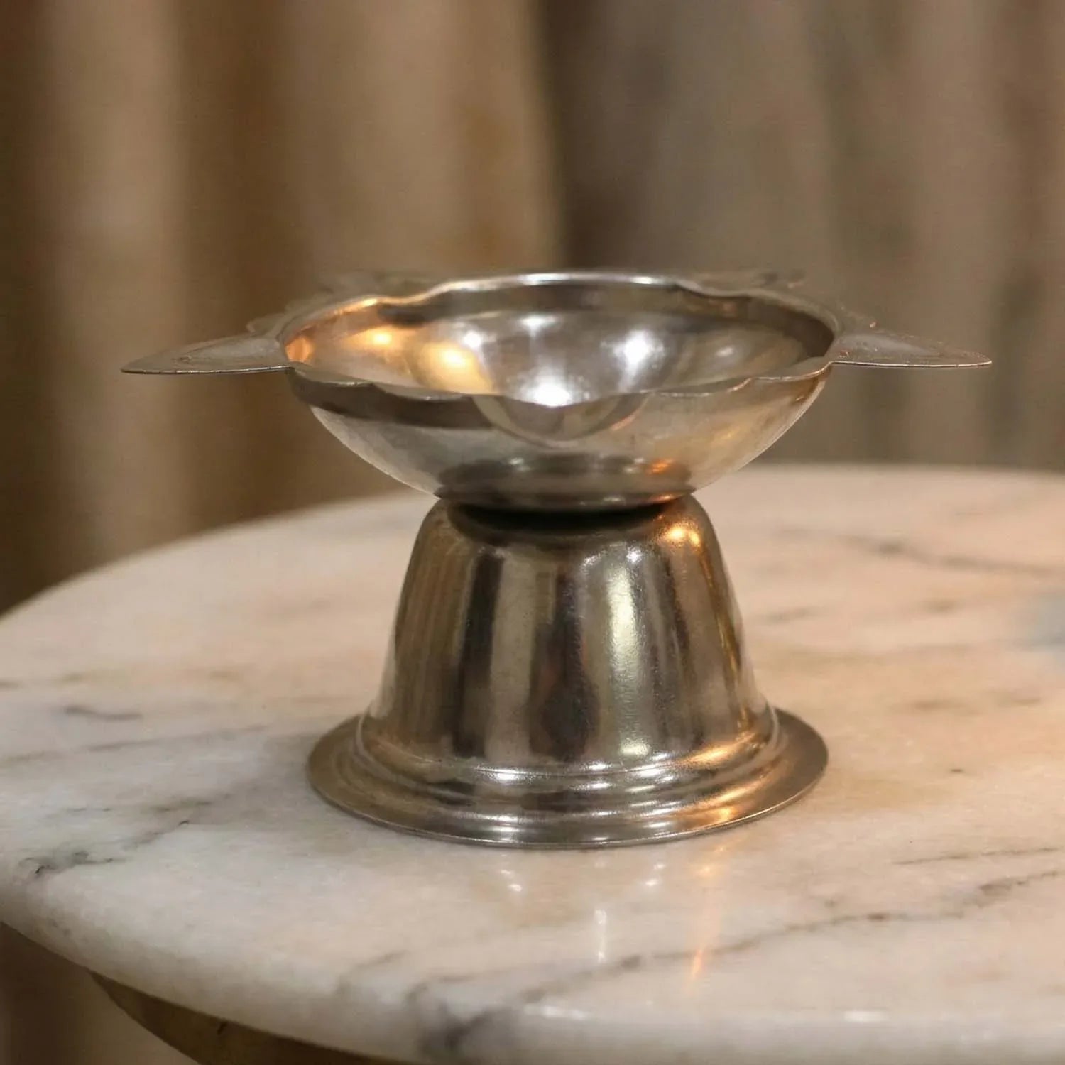 Stainless Steel Sunflower Design Diya Stand (Big Size) (1 Pc) - Zidbik