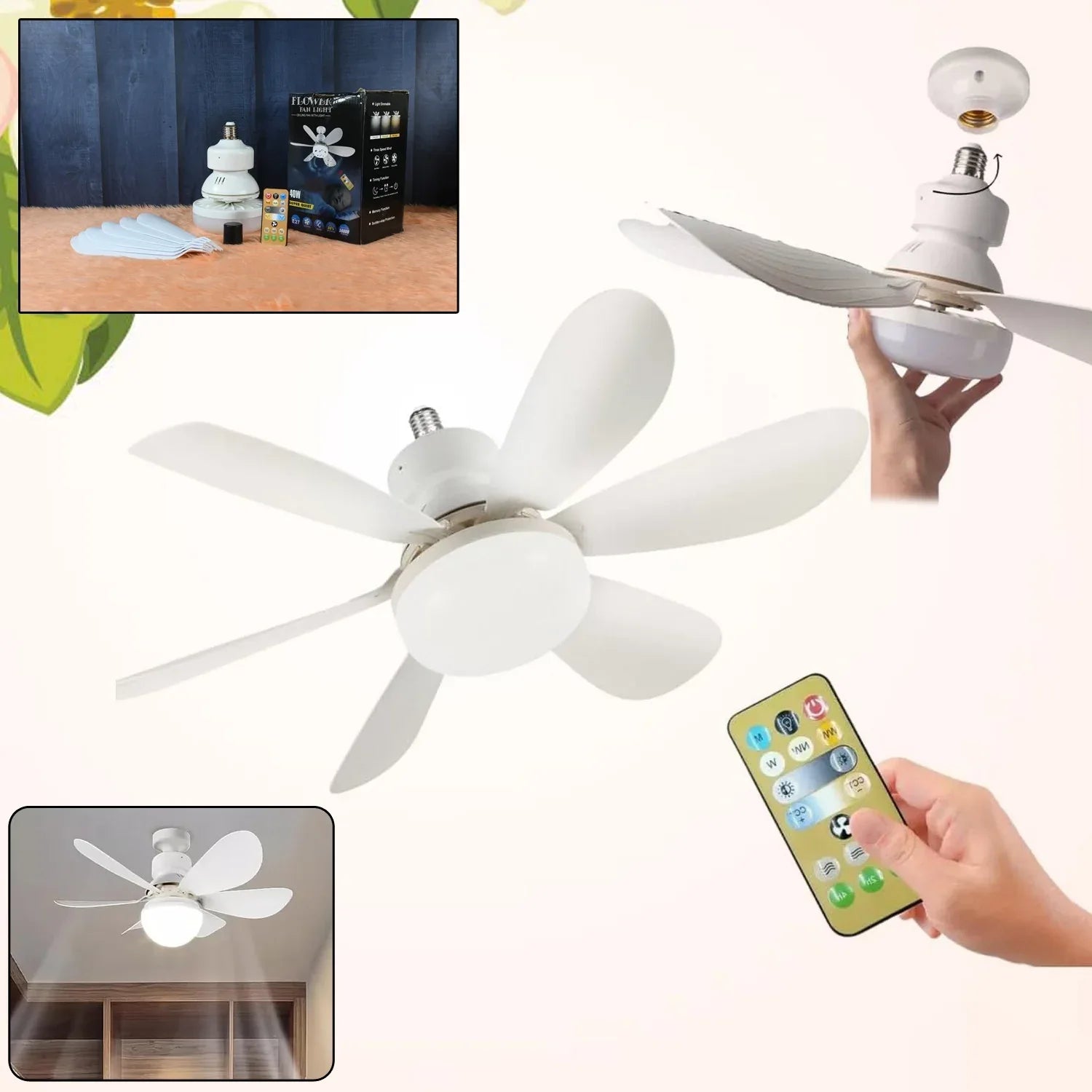 40w Led Ceiling Fan Remote Control - Zidbik