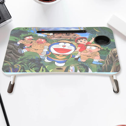 Multi-purpose Laptop Desk For Study And Reading With Foldable Cupholder Drawer (1 Pc Mix Catoon Design 5838 Cm) - Zidbik