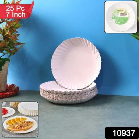 Freshee 7 Inch Round Compostable Paper Plate - 25 Pcs Pack - Zidbik