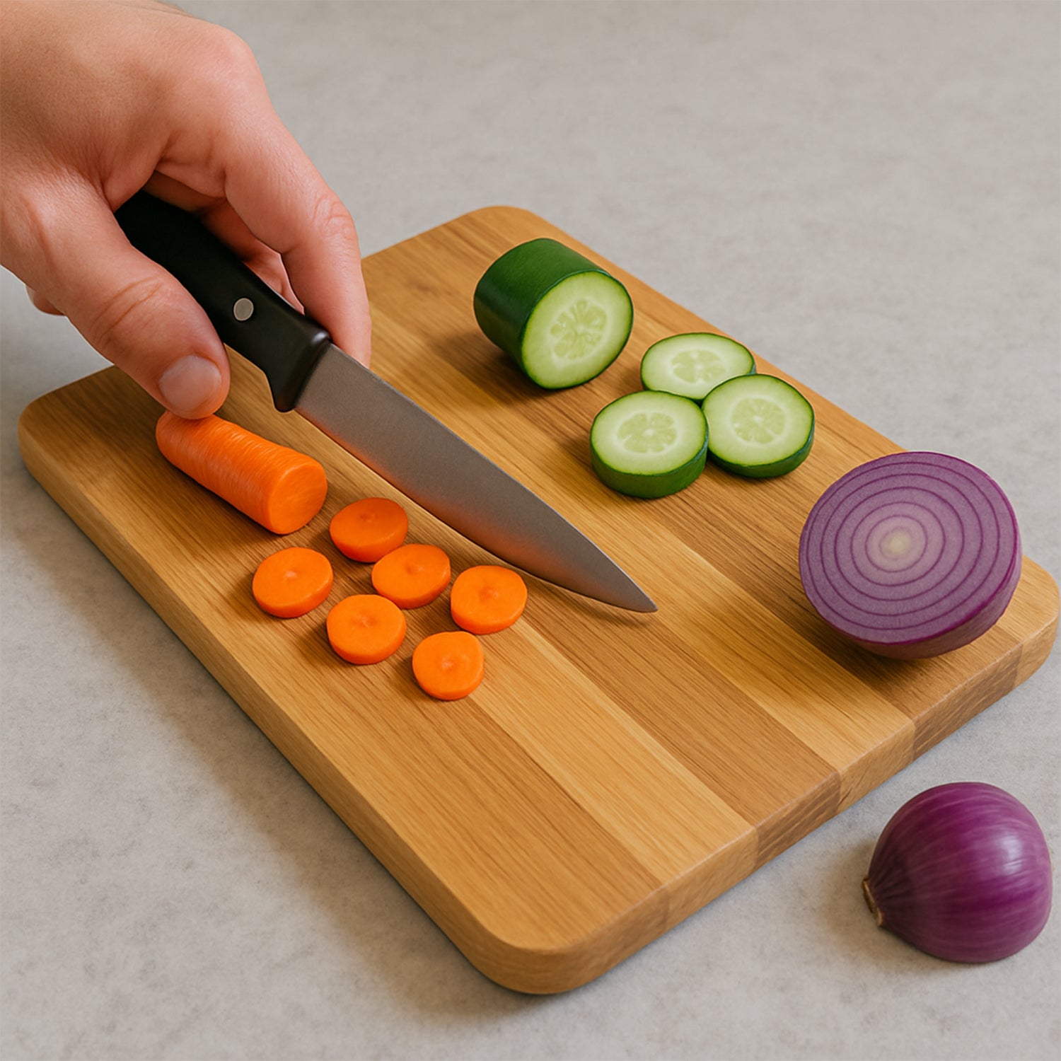 Apex Steel Oak Cutting Board With Wooden Handle (1 Pc) - Zidbik