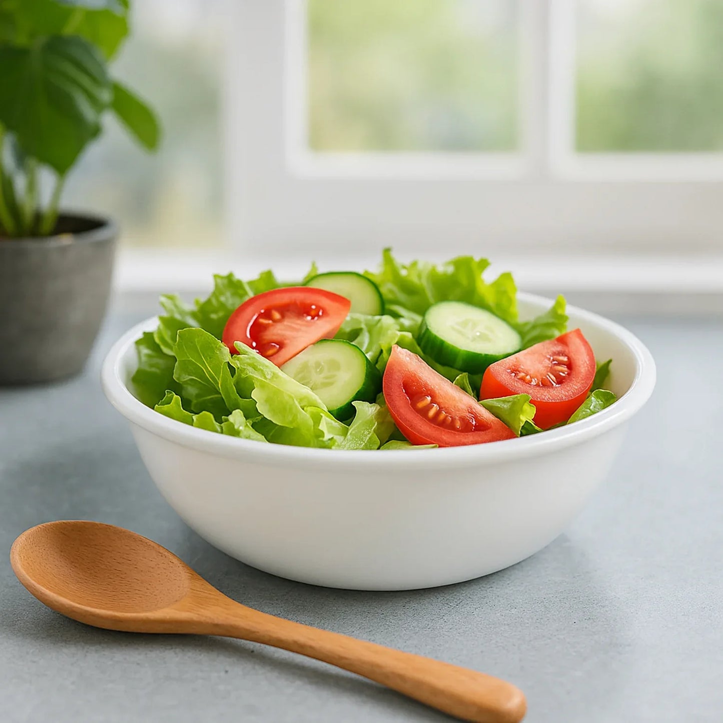 Plastic 6 Inch White Round Deep Serving Bowl (1 Pc) - Zidbik