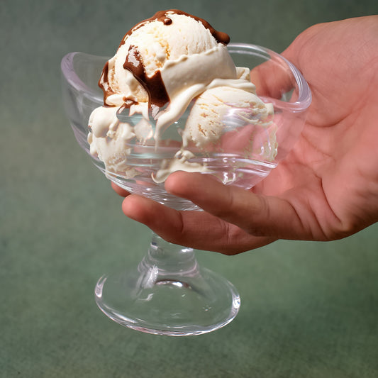 Glass Footed Dessert Bowl Ice Cream Cup (2 Pcs Set) - Zidbik