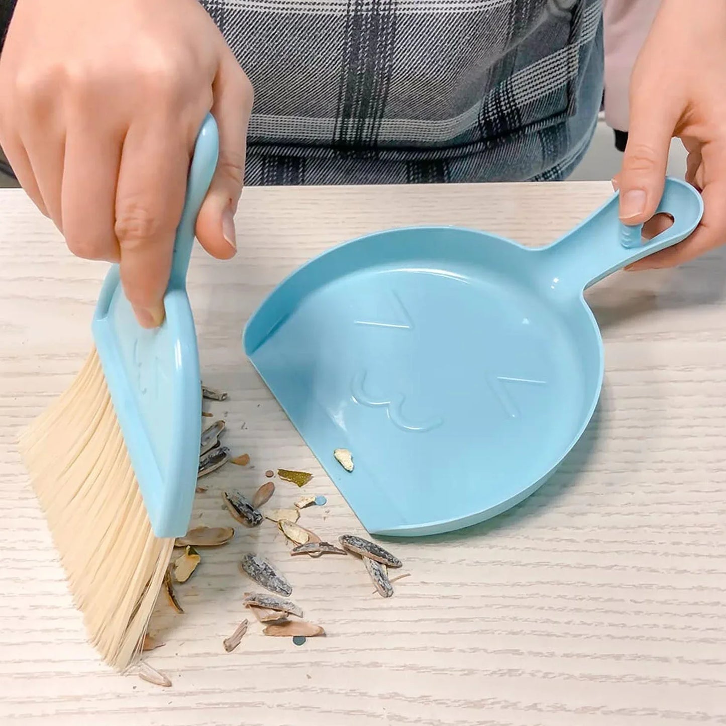 2-in-1 Mini Cleaning Dustpan Hand Brush Set (1 Set) - Zidbik