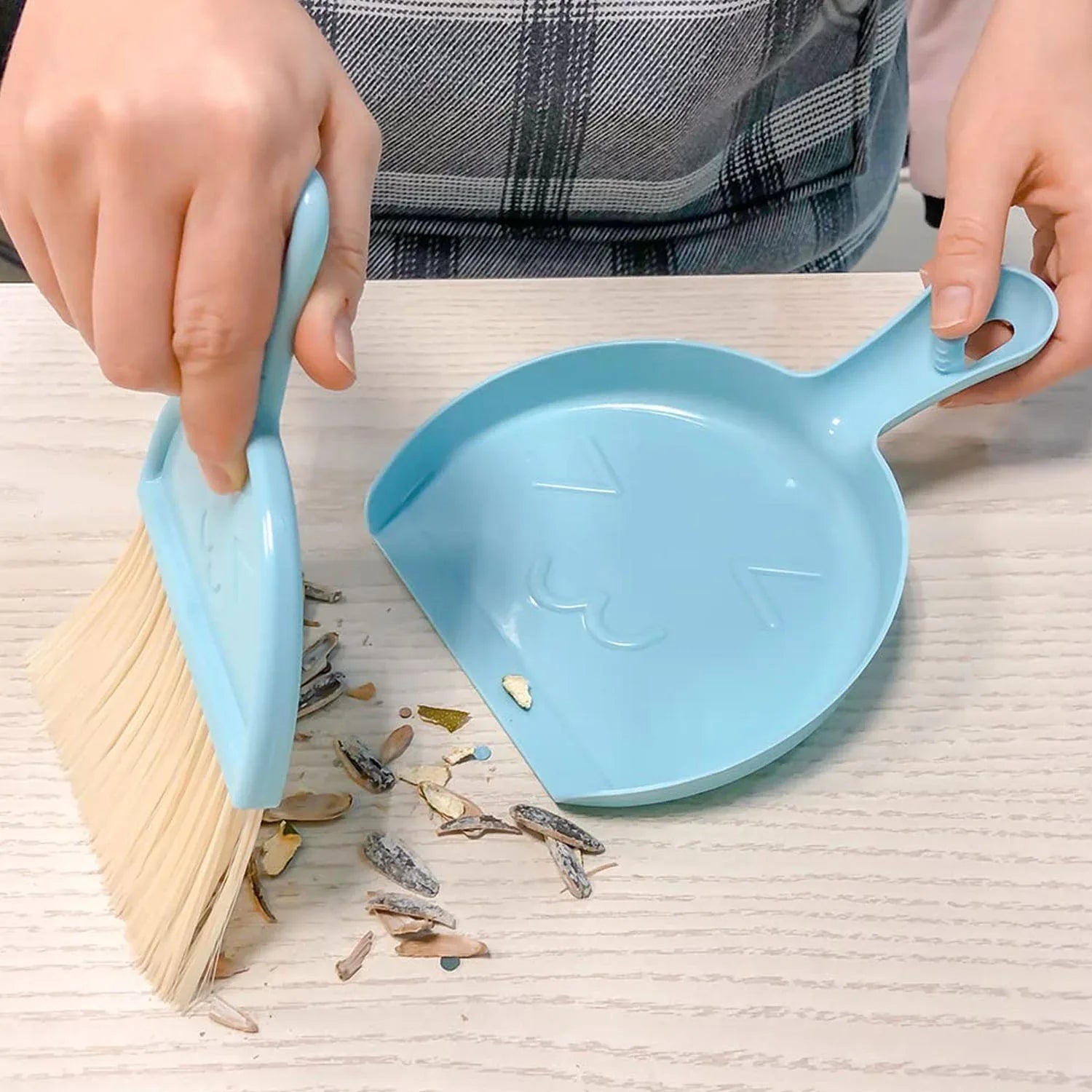 2-in-1 Mini Cleaning Dustpan Hand Brush Set (1 Set) - Zidbik