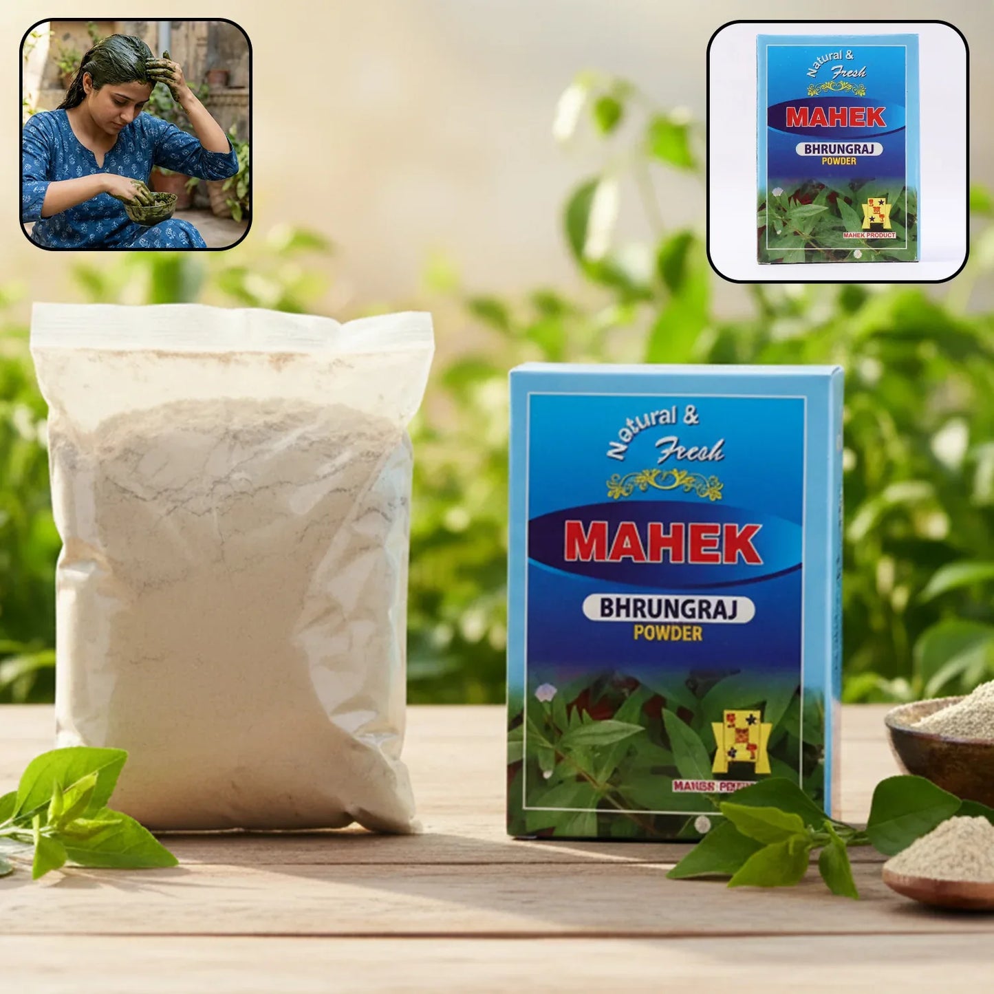 Natural Bhringraj Powder For Traditional Hair Care 80 Gm - Zidbik