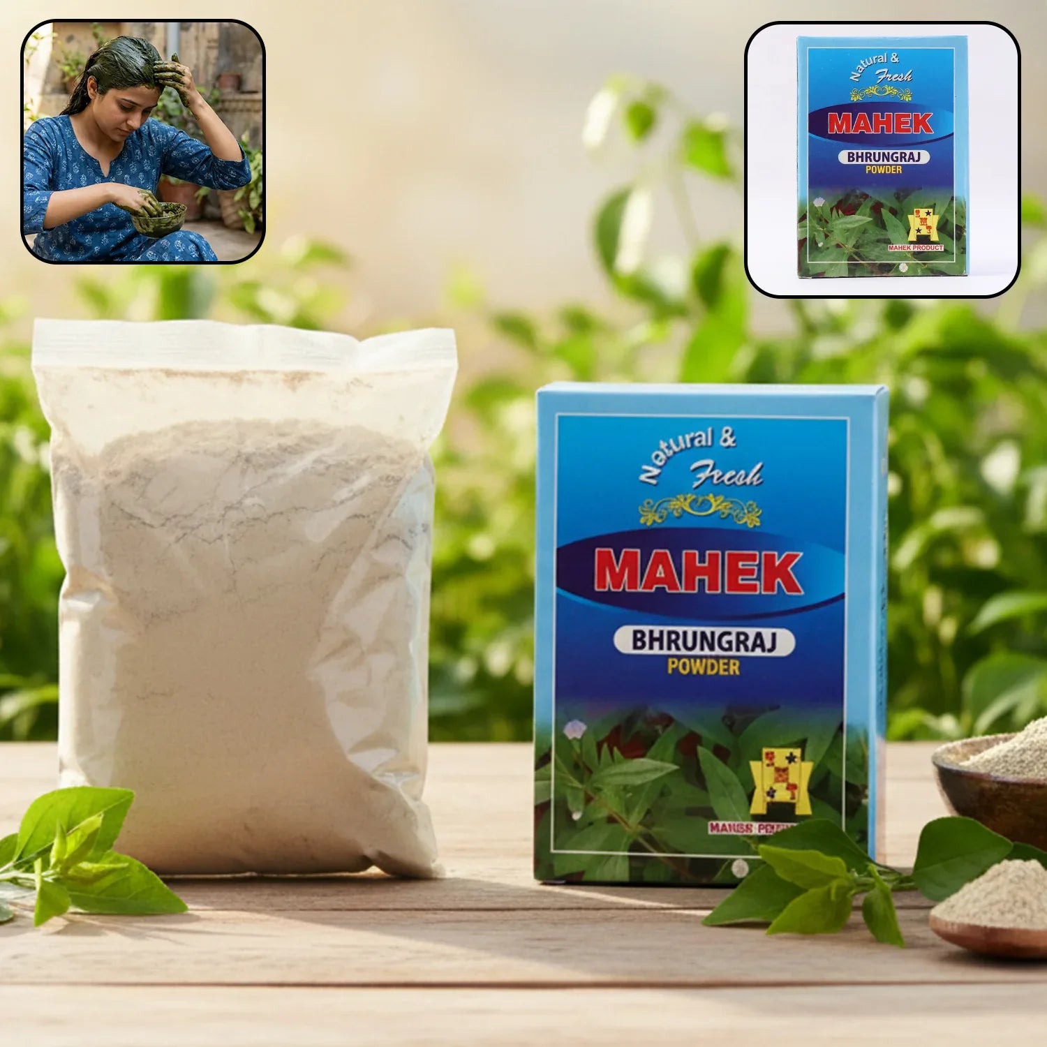 Natural Bhringraj Powder For Traditional Hair Care 80 Gm - Zidbik