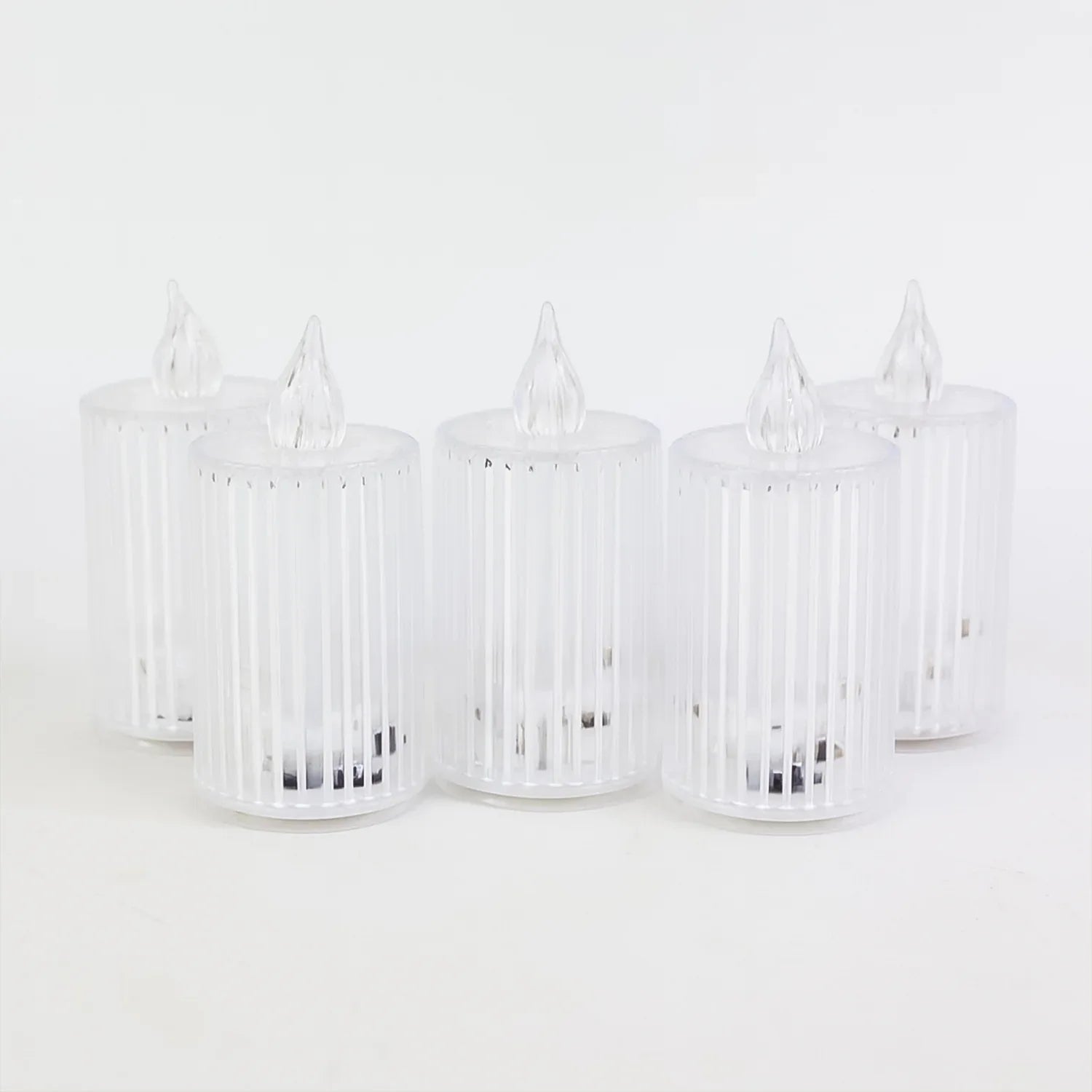 Premium Crystal Effect Led Flameless Candle Lights (5 Pc) - Zidbik