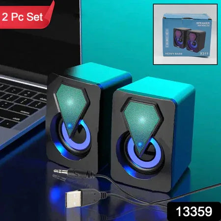 Rgb Desktop Speakers Plug And Play Usb Powered Speaker (2 Pc Set) - Zidbik