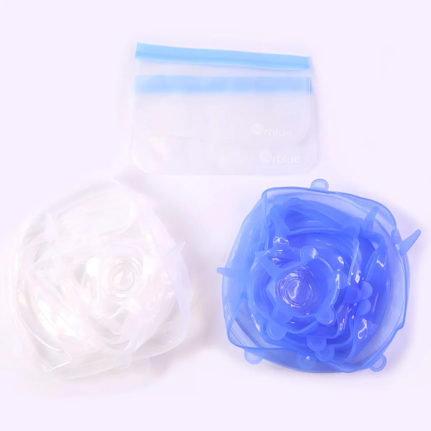 12 Peace Reusable Stretch Lids Set With 2 Storage Pouches Flexible Food Cover Lids - Zidbik