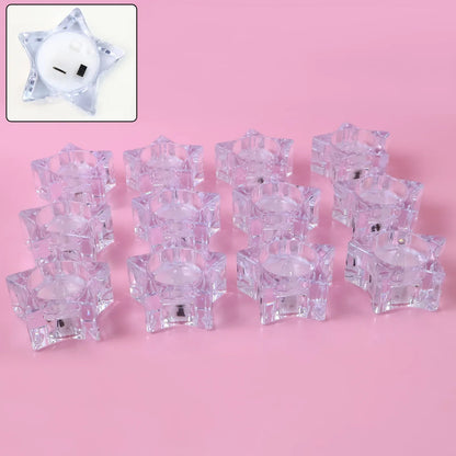 Set Of 12 Led Crystal-effect Flameless Smokeless Candles - Zidbik