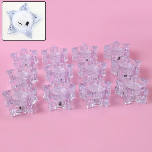 Set Of 12 Led Crystal-effect Flameless Smokeless Candles - Zidbik